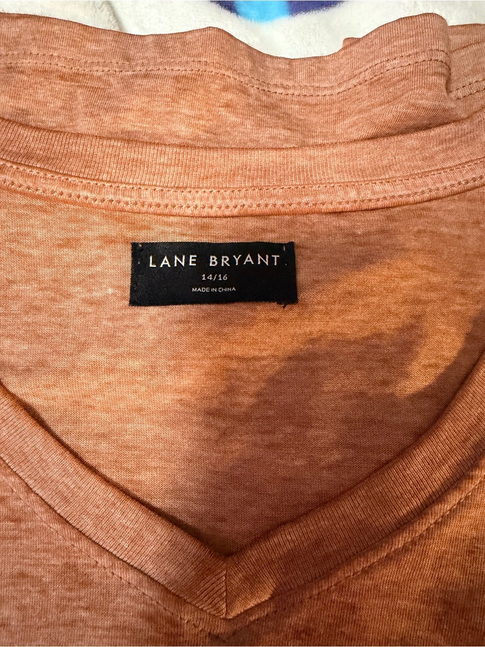 Lane Bryant Short Sleeve V-Neck Tee in Dusty Peach - Picture 3 of 3